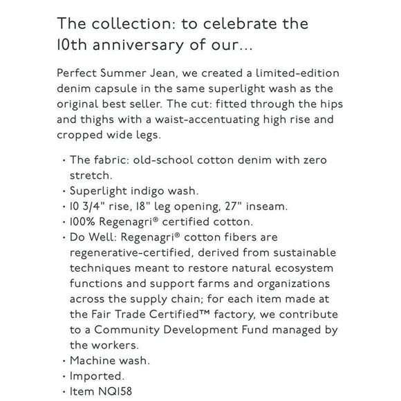 MADEWELL Wide Leg Crop Jeans Women 23 Perfect Vintage High Rise Cotton NQ158 - Picture 2 of 16